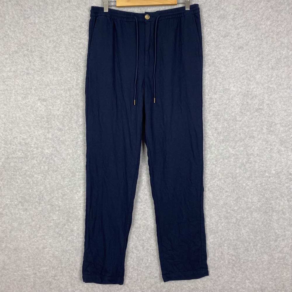 Rails Pants Mens M Deep Meridian Callum Cotton Linen Blend